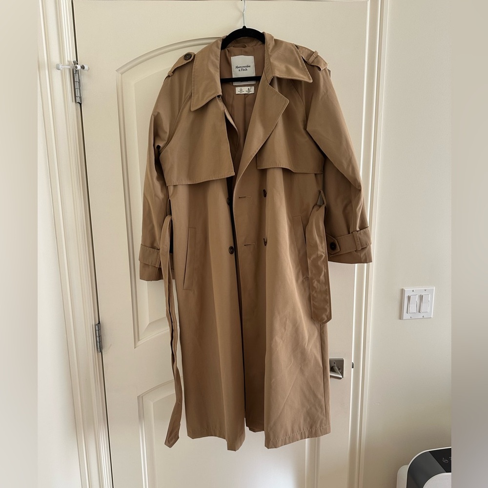 Abercrombie & Fitch Tan Trench Coat Sz M